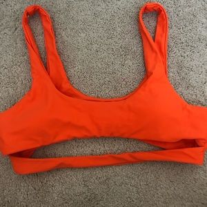 Orange cutout bikini top